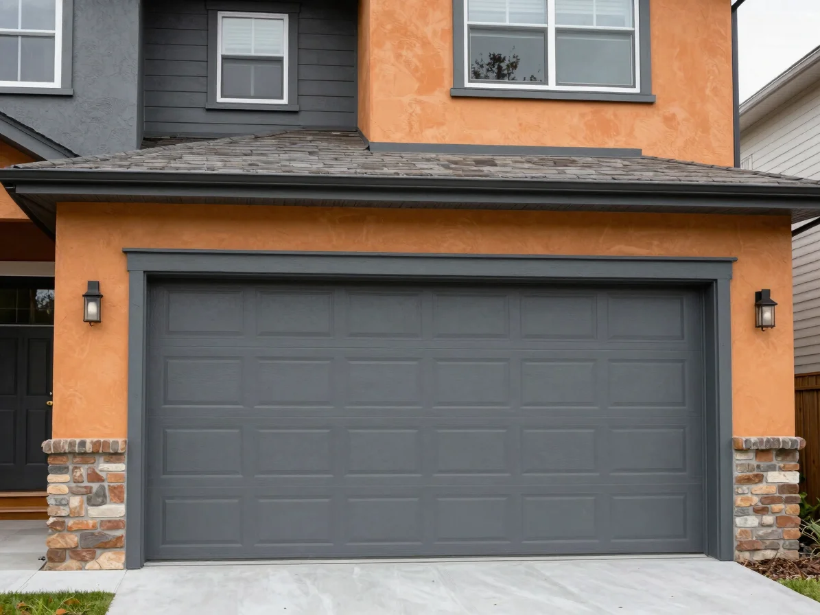 Architectural photograph of a freshly painted home exterior in a