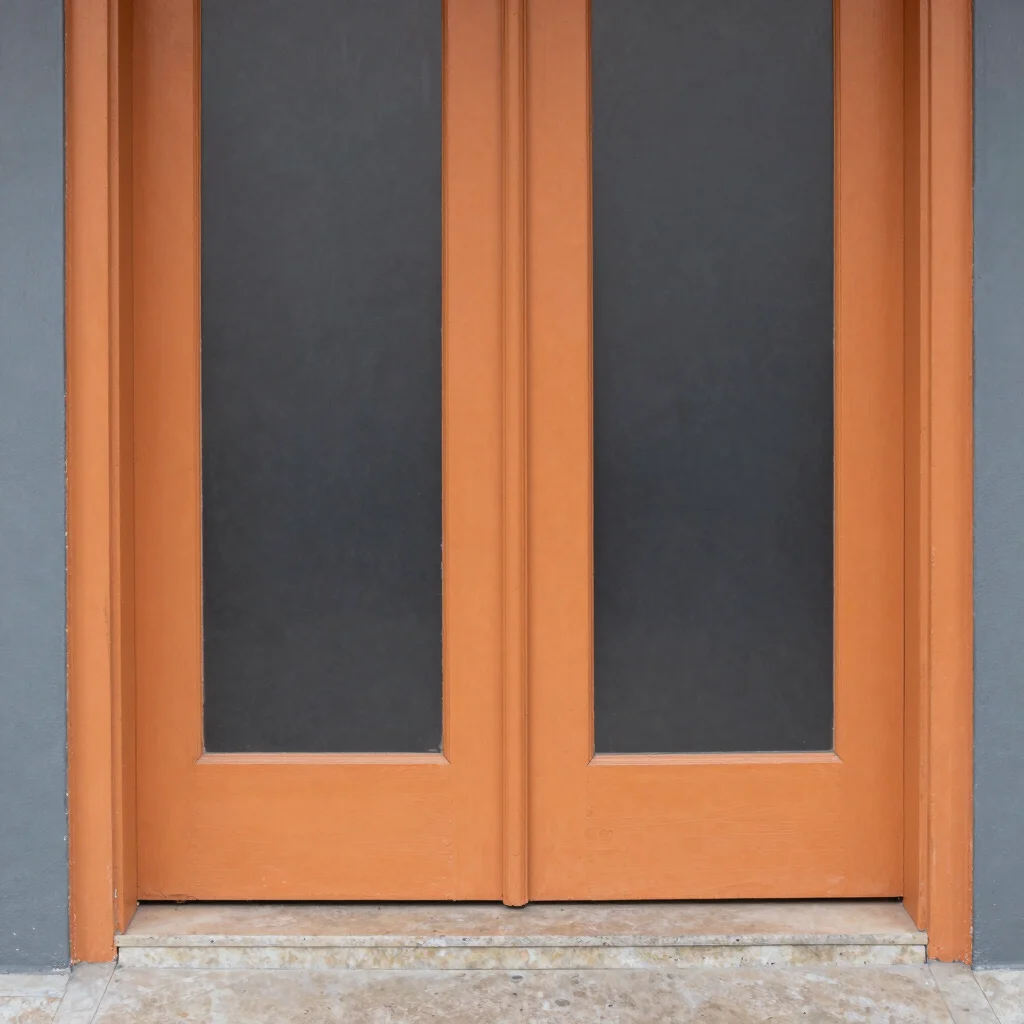 Detail of a painted door frame, demonstrating a professional, eve